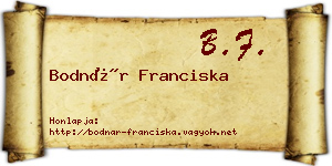 Bodnár Franciska névjegykártya