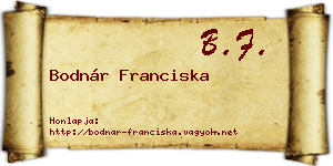 Bodnár Franciska névjegykártya