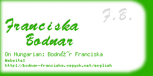 franciska bodnar business card